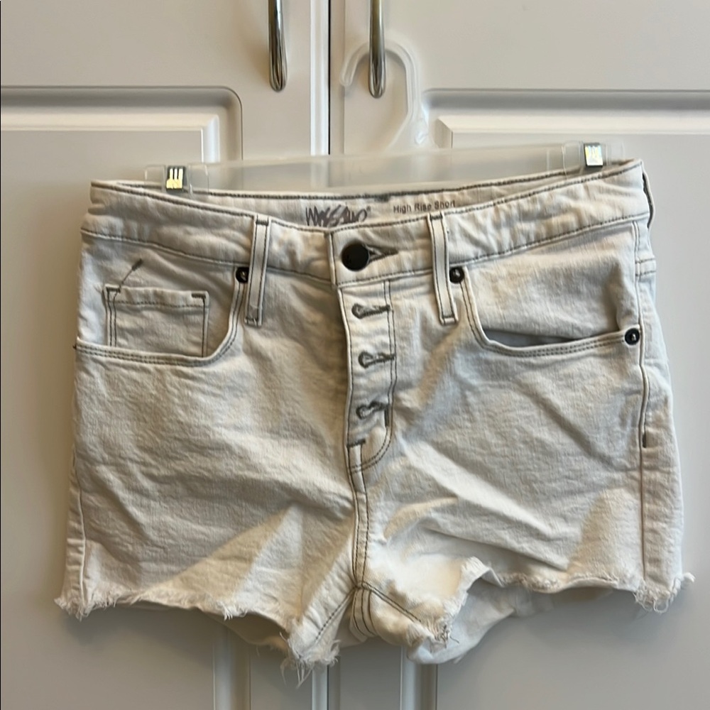 Mossimo Supply Co White High Waist Distressed Shorts